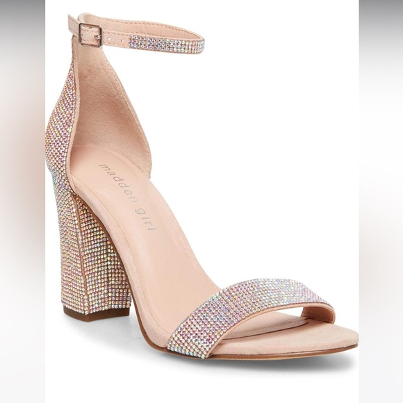 Madden Girl Women’s Beella Heeled Sandals with Rhinestones - Picture 1 of 9